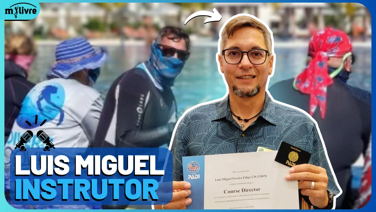 Instrutor de Mergulho Luis Miguel PADI sendo entrevistado podcast