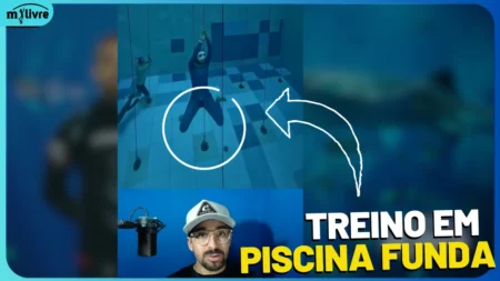 TREINO DE MERGULHO LIVRE EM APNEIA EM PISCINA FUNDA