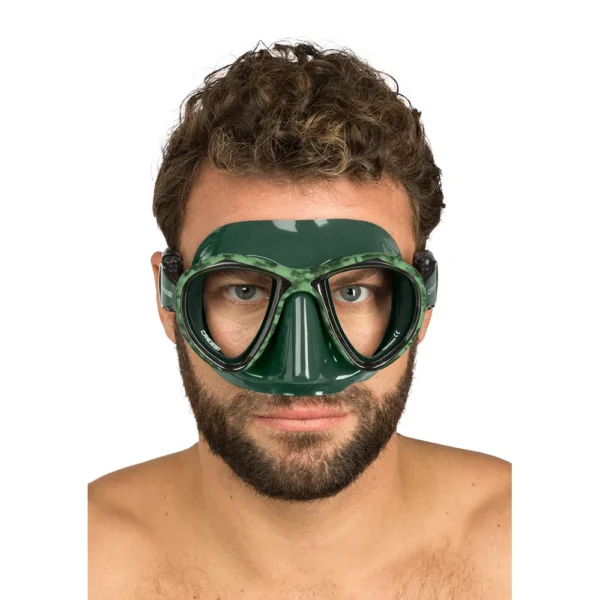 Máscara de Mergulho Cressi Metis Hunter Camuflado para Pesca sub e mergulho livre - foto verde 2