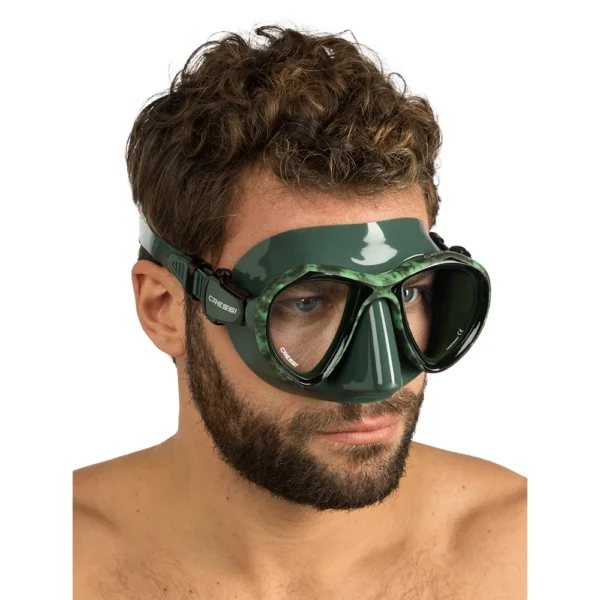 Máscara de Mergulho Cressi Metis Hunter Camuflado para Pesca sub e mergulho livre - foto verde 3