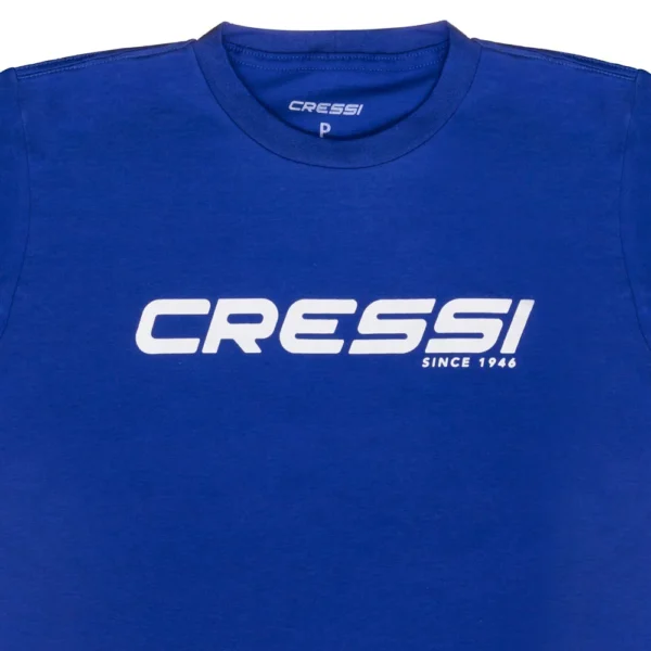 Camiseta de Algodão Cressi Lisa Manga Curta Azul - imagem 3
