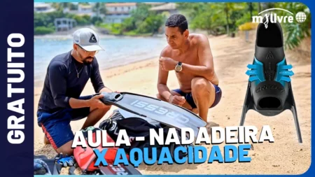 Capa Nadadeira x Aquacidade, Curso Mergulho Livre, Pesca subaquática - AULA GRATUITA