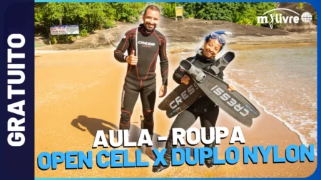 Capa Roupa Open Cell x Duplo Nylon (Como vestir) - Curso Mergulho Livre, Pesca subaquática - AULA GRATUITA