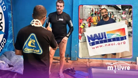Capa - Instrutor Certificado pela NAUI Rafa Guarapa (Rafael Ramalhete) - Skin Diving e (Pesca sub) Spearfishing, apneia