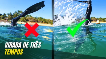 CAPA - COMO FAZER A VIRADA DE TRÊS TEMPOS NO MERGULHO LIVRE E PESCA SUB, APNEIA E TREINAMENTO COM NADADEIRA