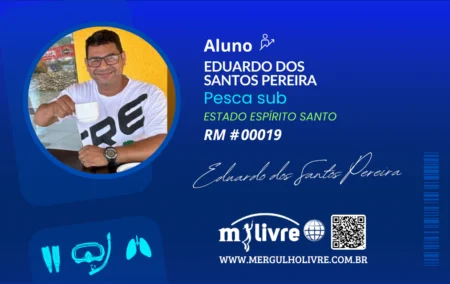 Carteirinha - Aluno RM #00019 Eduardo dos Santos Pereira Pesca sub – Espírito Santo