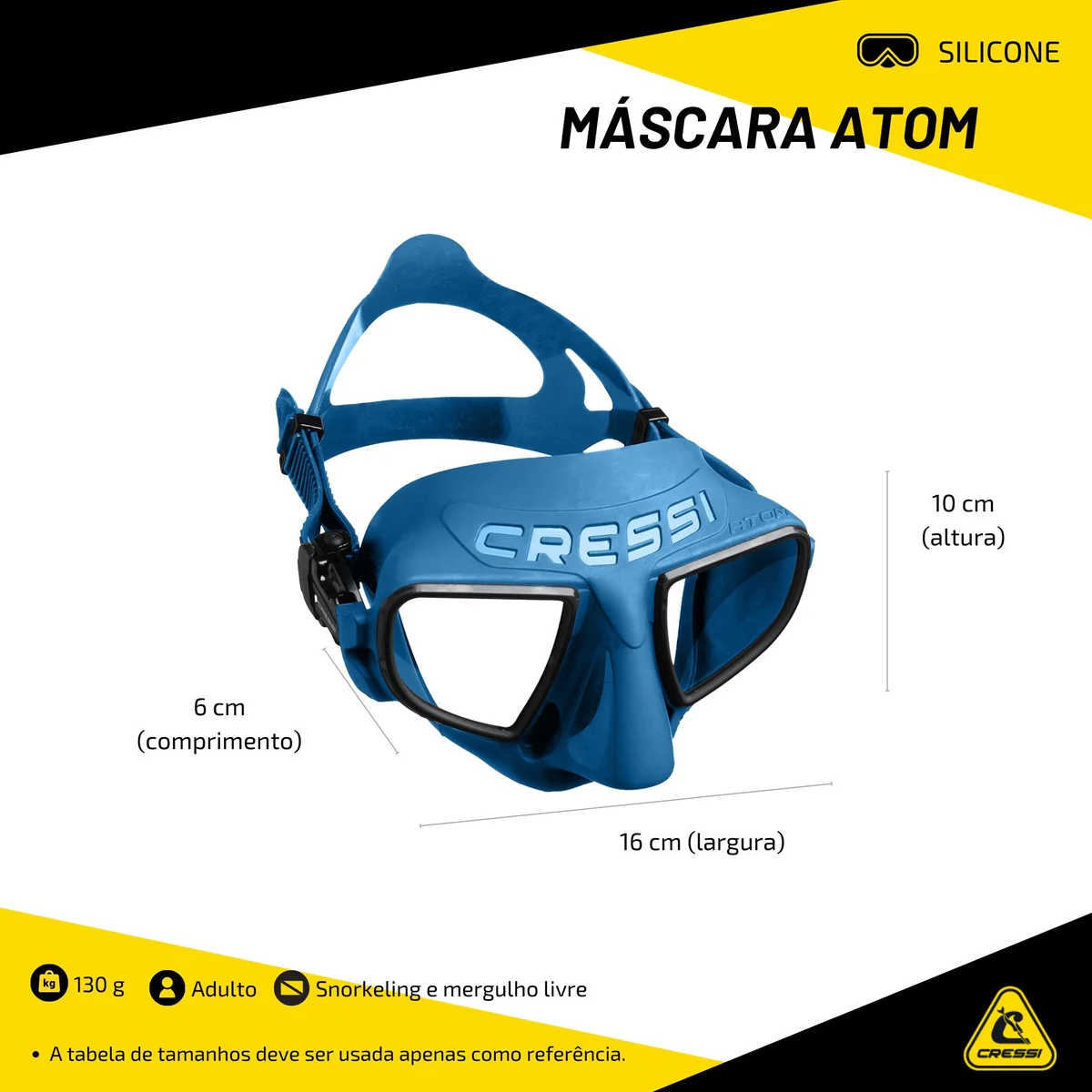 Máscara de Mergulho Livre e Pesca sub Cressi Atom - Imagem 3