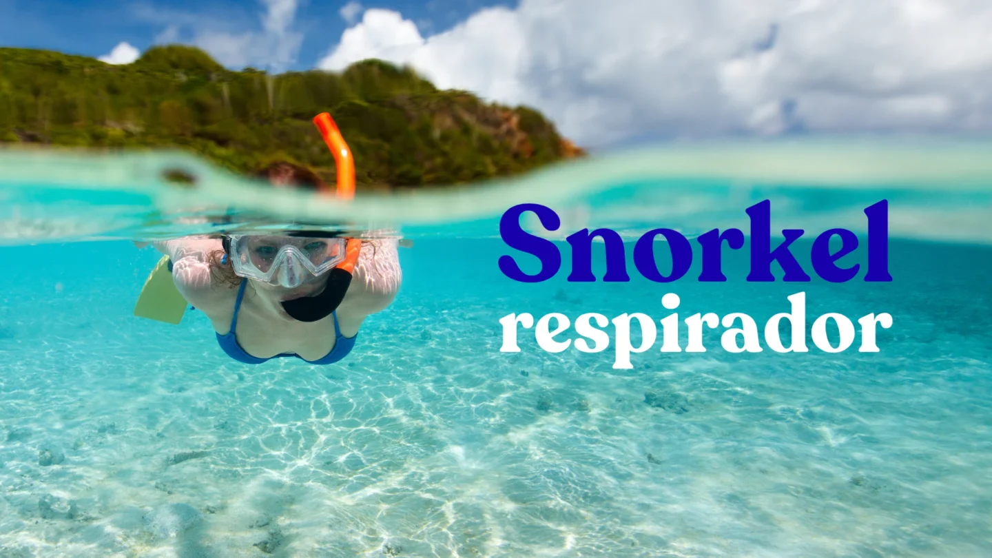 Snorkel - respirador na linha, texto